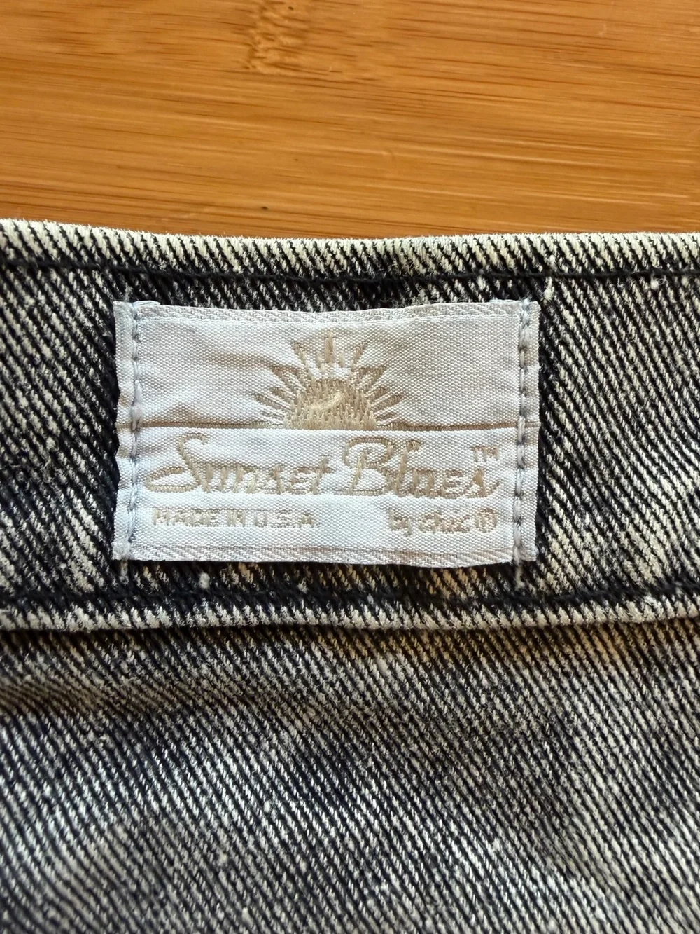 Vintage 80s Sunset Blues by Chic Denim Mini Skirt — High Waist